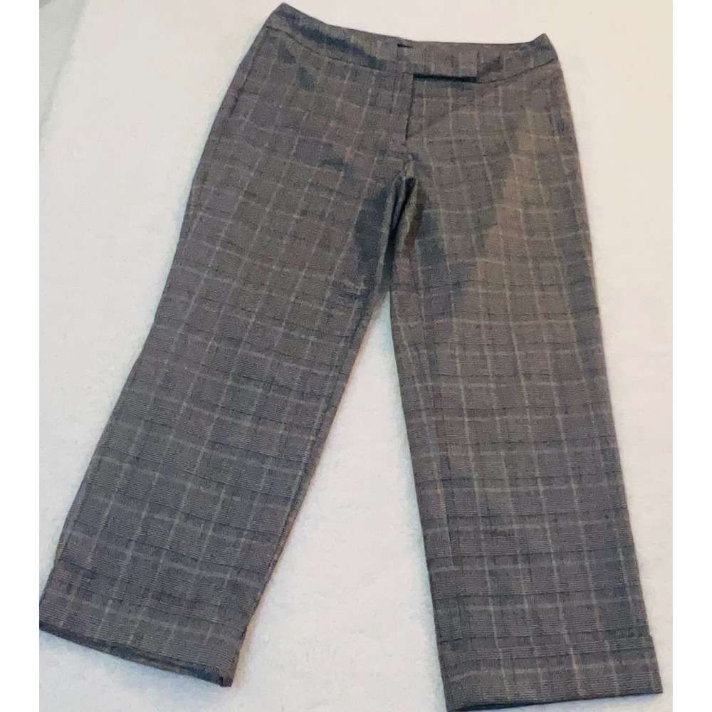 RQT Grey Plaid Dress Pants Womens Size 10 Glen Check Straight Leg Trousers